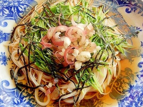 ゼロ円豆苗と素麺のエコ茹で❤ぶっかけそうめん♪